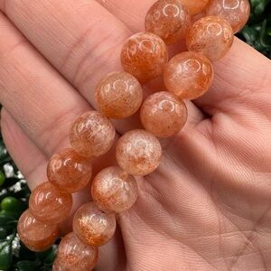 9mm Golden Arusha Sunstone Beaded Bracelet